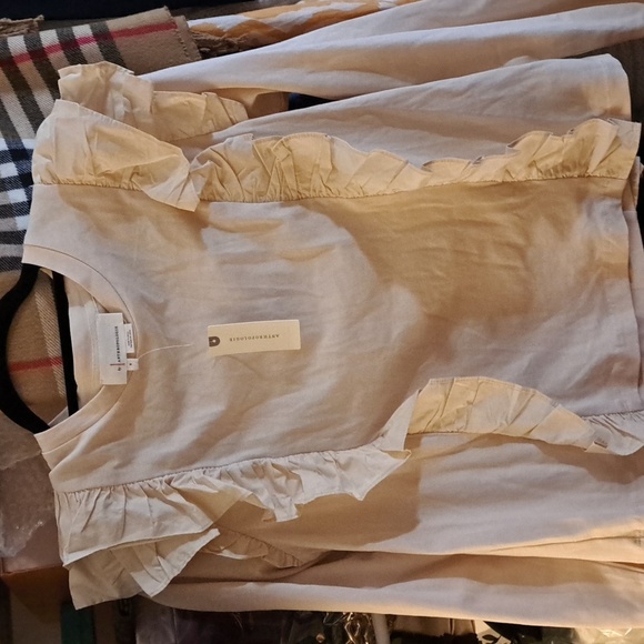 🇺🇸 Anthropologie NWTs Karina Ruffled Sweatshirt - Picture 5 of 13